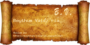 Beythum Valéria névjegykártya